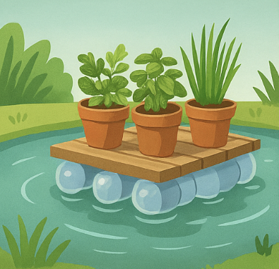 Schwimmender Kräutergarten